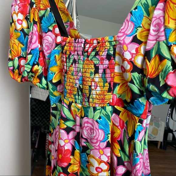 {FOR LOVE & LEMONS} Mallory Floral Print Mini Dress XS NWOT 💕🩵 - Picture 4 of 6